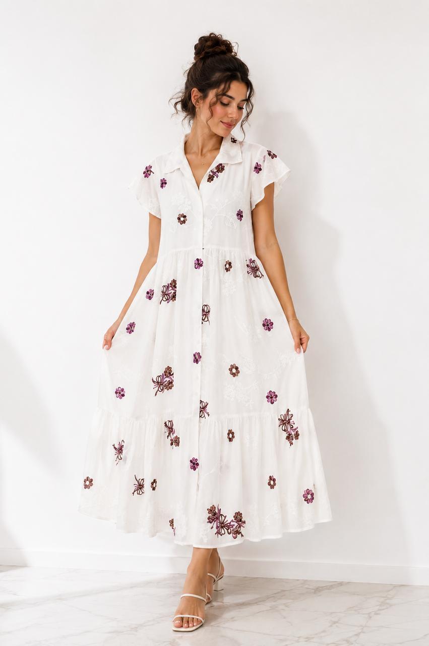 Robe Blanche Fleuri