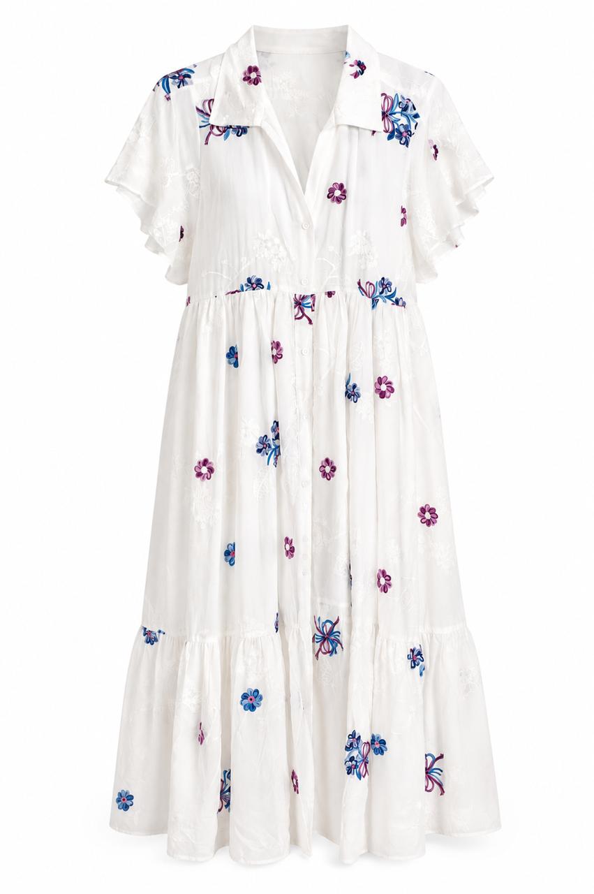 Robe Blanche Fleuri