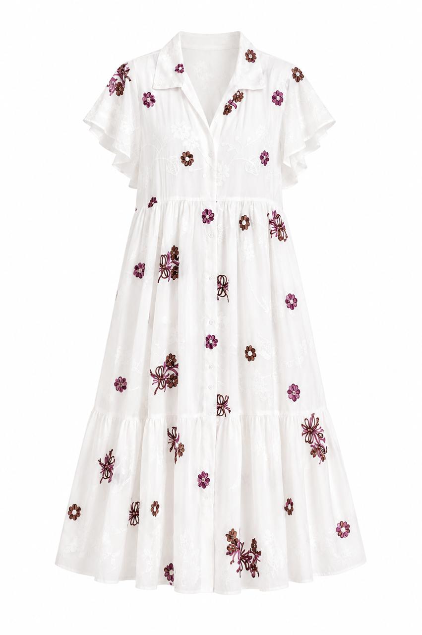 Robe Blanche Fleuri