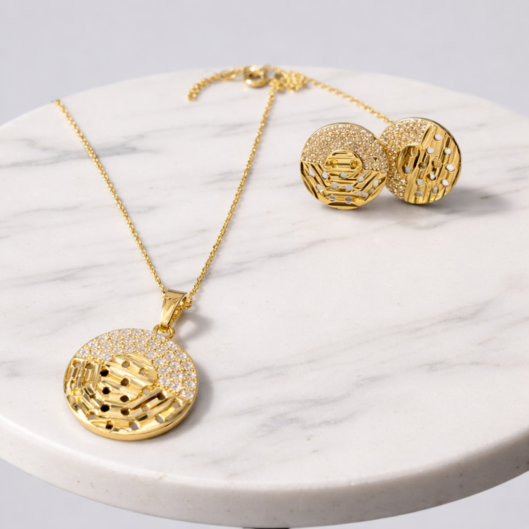 Pack Élégance Dorée – Collier & Boucles d'Oreille
